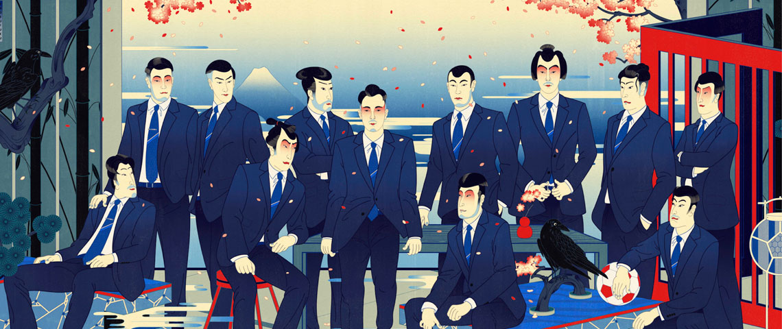年度ダンヒル サッカー日本代表オフィシャルスーツ Samurai Blue Collection を発表 Warp